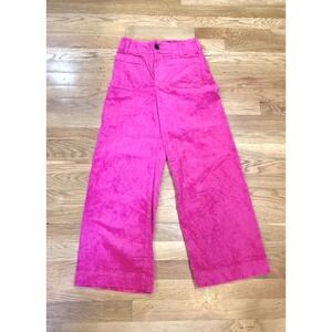 Maeve‎ Anthropologie The Colette Corduroy Pants Hot Pink Wide Leg 25 High Rise